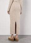 Cable Knit Maxi Skirt, Stone, large