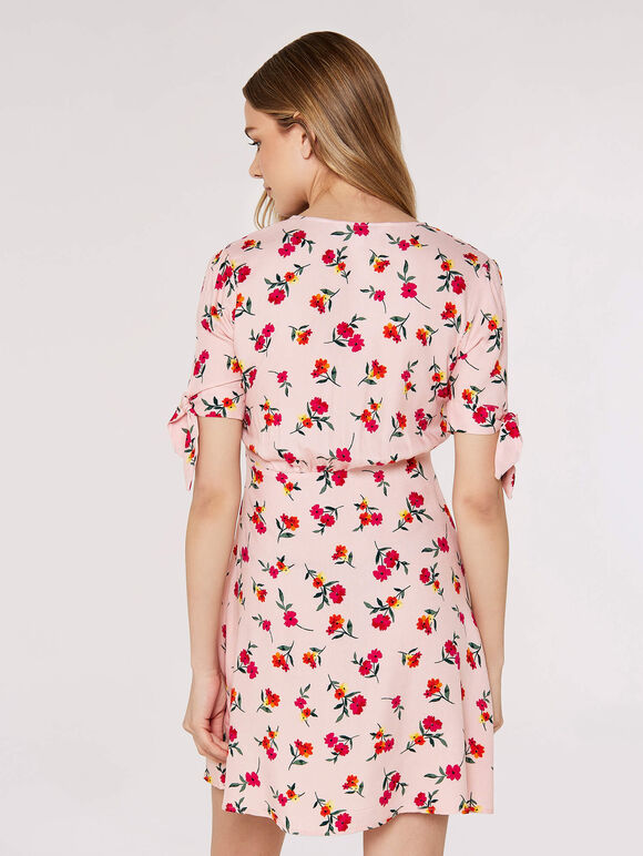 Bow Detail Mini Dress, Pink, large