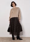 Honeycomb Knit Oversized Top, Stone, large
