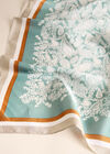 Blue Paisley Satin Head Scarf, Blue, large
