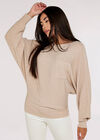 Pocket Batwing Jumper, Stone, large