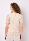 Crochet Hexagons T-Shirt, Stone, large