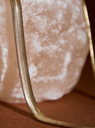 Gold Tone Layered Snake Chain Necklace