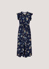 Ditsy Floral Print Midi Dress, Navy, large