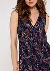 Paisley Button Down Dress, Navy, large