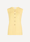 Ribbed Knit Waistcoat, Yellow, large
