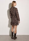 Snakeskin Chiffon Mini Dress, Mocha, large