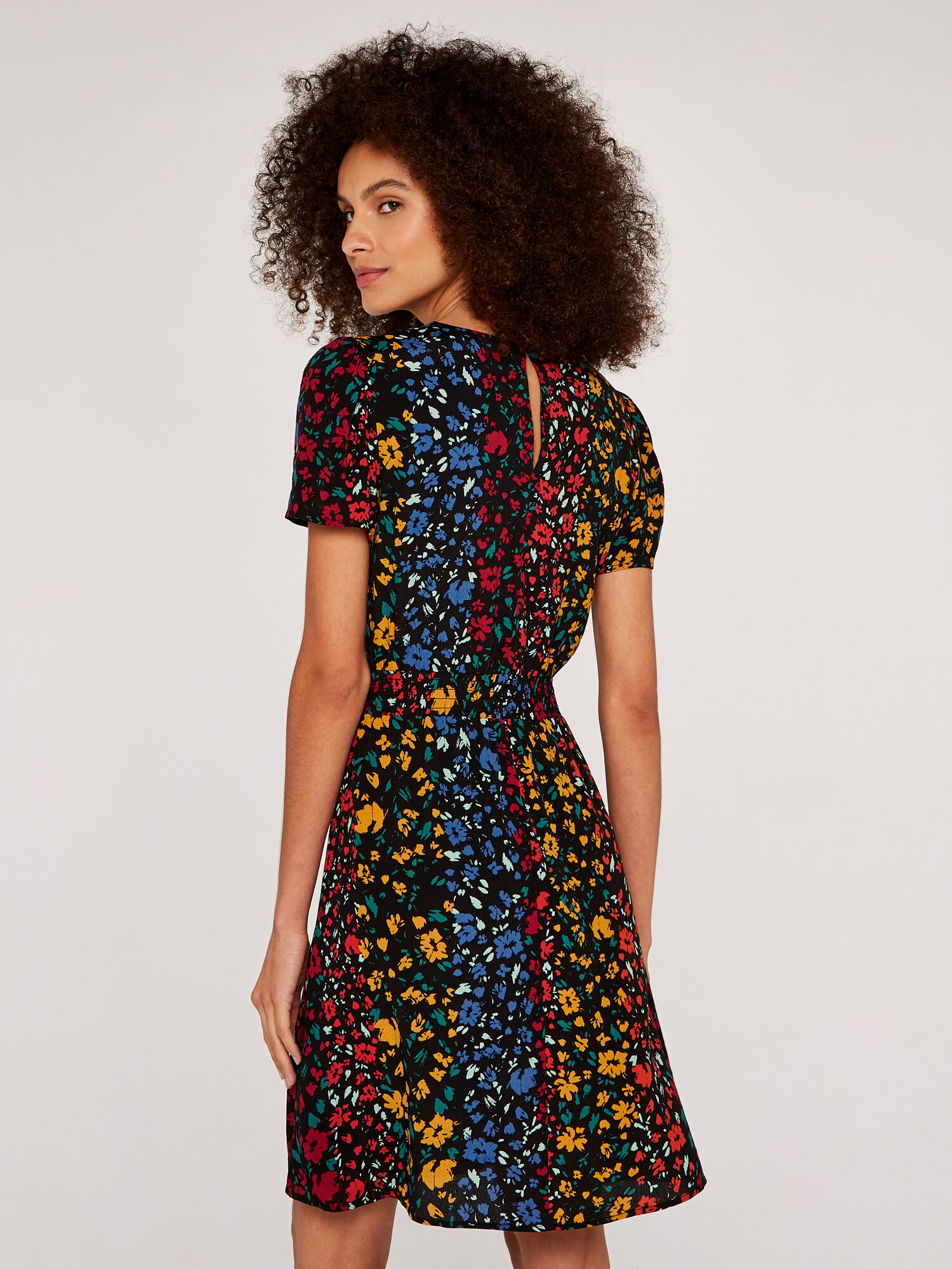 Apricot floral dress online