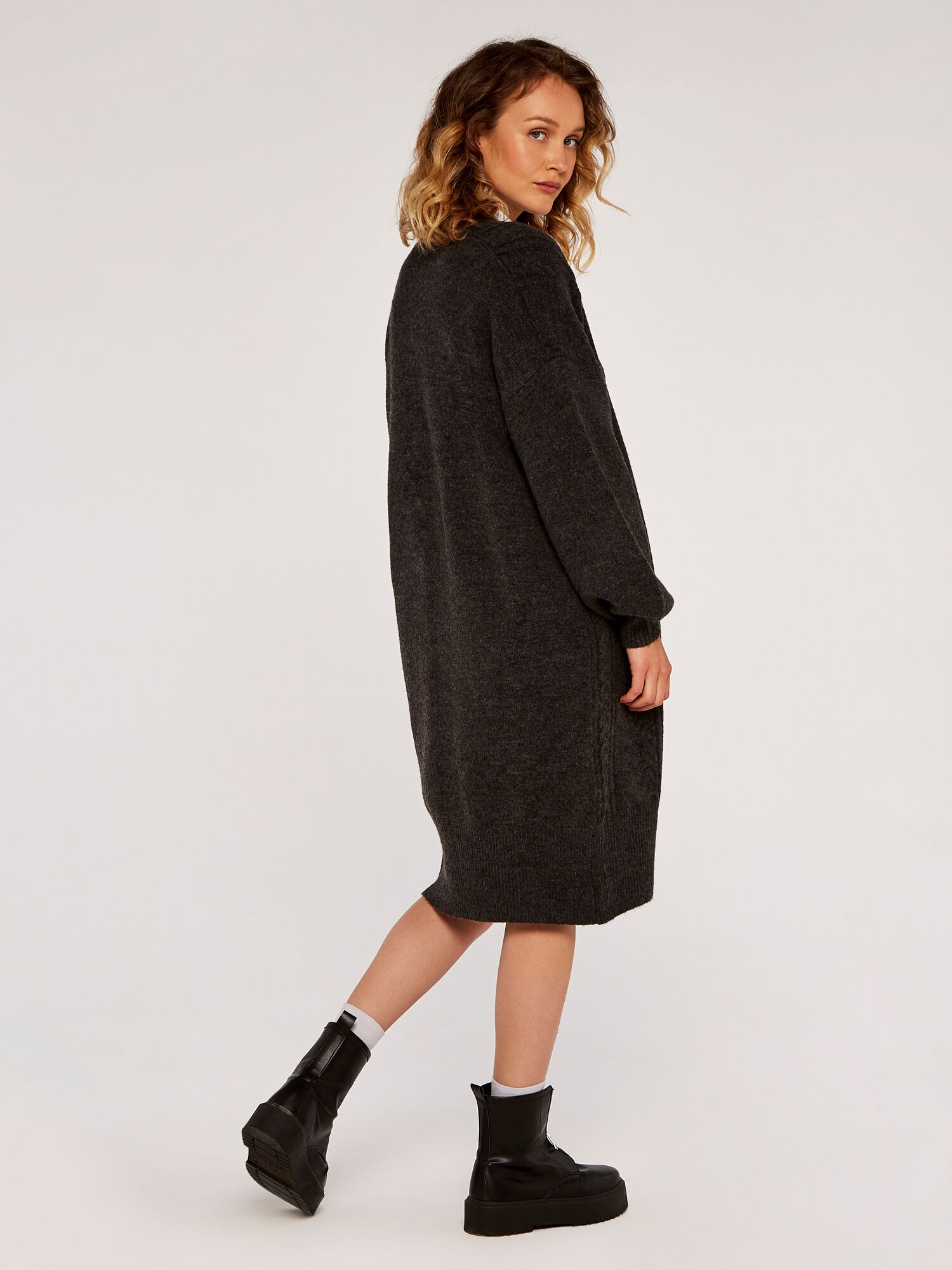 Cable knit coatigan top