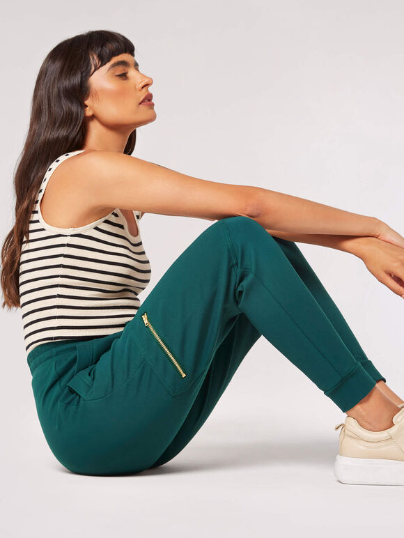 Pantalon de jogging cargo à jambe slim, vert, grand