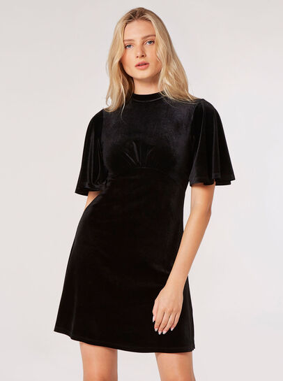 Fit And Flare Velvet Mini Dress
