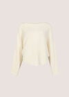 Plait Knit Batwing Jumper, Cream, large