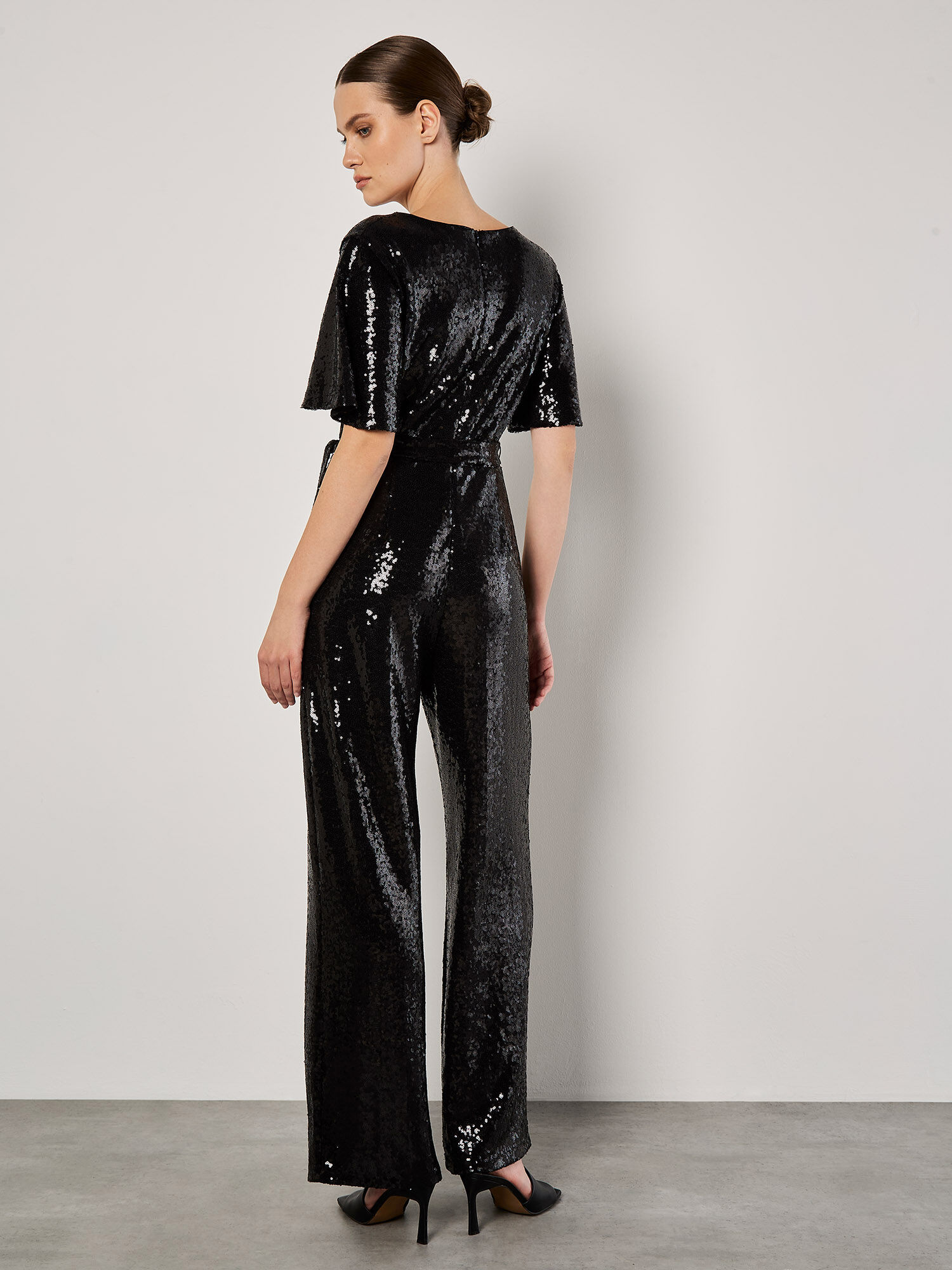 Sequin wrap jumpsuit shop