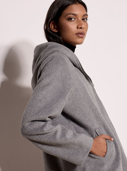 Wool-Look Hooded Jacket