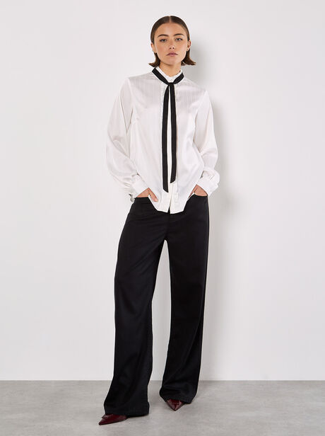 Bow Neck Ruffle Shirt