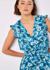 Floral Chiffon Mini Dress, Blue, large