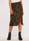 Brush Spot Wrap Skirt, Black, large
