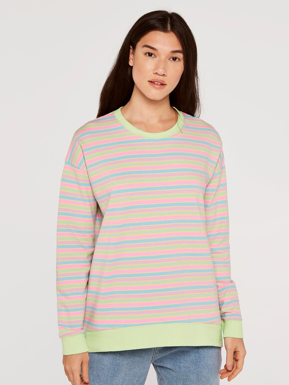 Pastel Rainbow Sweatshirt, Mint, large
