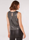 Sequin Shell Top, Black, large