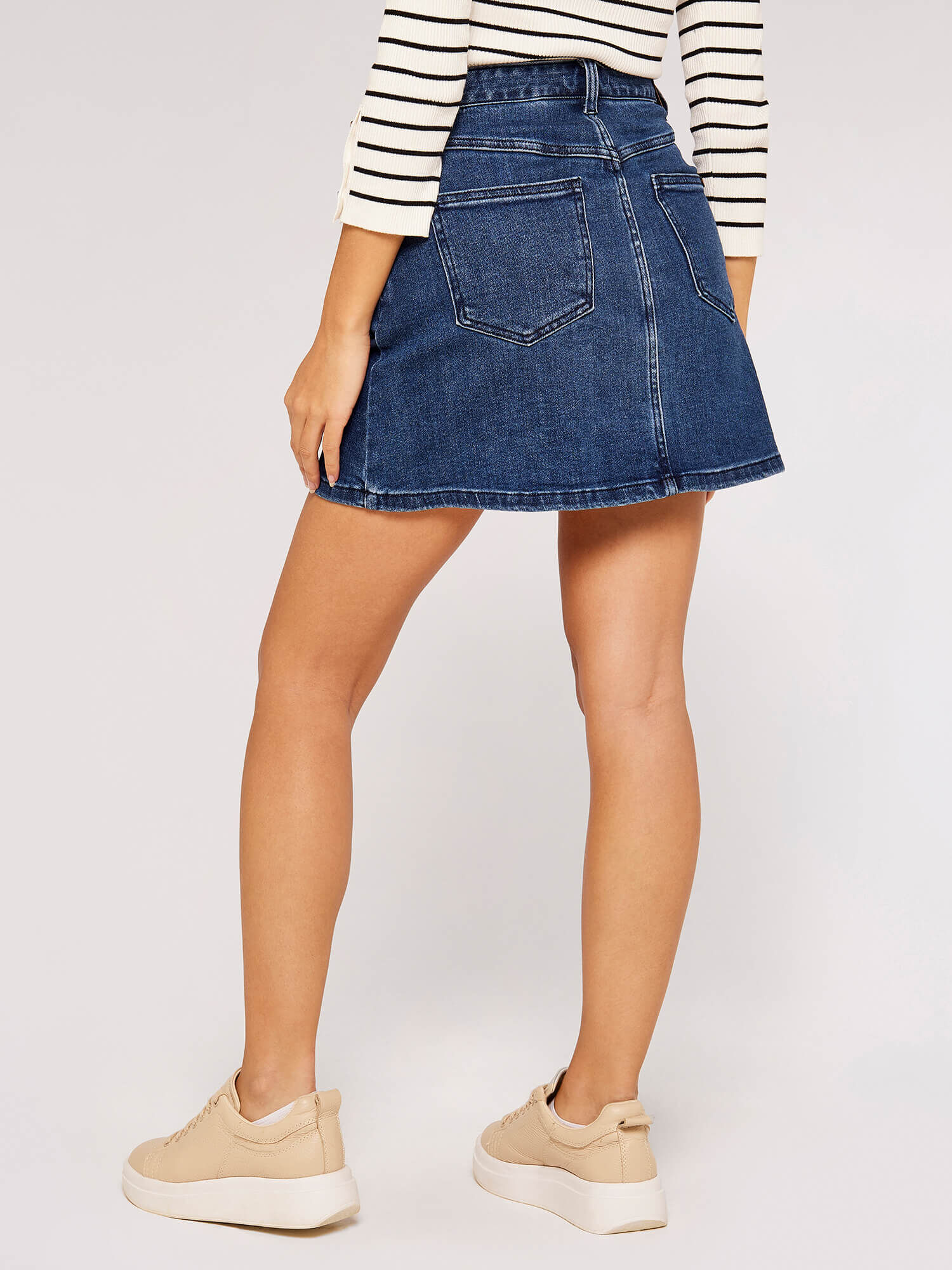 A line denim mini skirt cheap