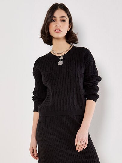 Fine Knit Cable Jumper