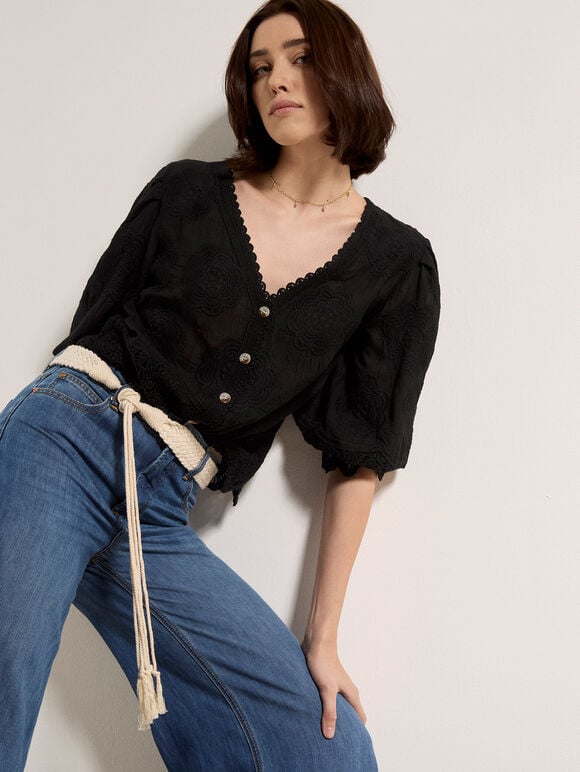 Zana Wide-Leg Jeans, Blue, large