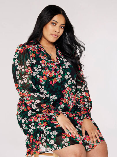 Curve Floral Midi Dress