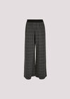 Check Print Wide Leg Trousers, Grey, large
