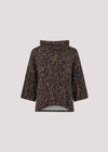 Batik Leaf Jersey Knit Top, Orange, large