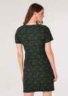 Rose Jacquard Mini Dress, Green, large