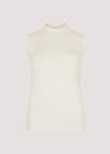 Mock Neck Knitted Top, Cream, large