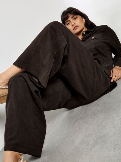 Cord Wide-Leg Trousers