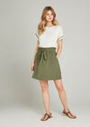 Khaki Paper Bag Waist Skirt, Khaki, large
