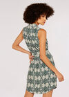 Ikat Shirt Mini Dress, Green, large