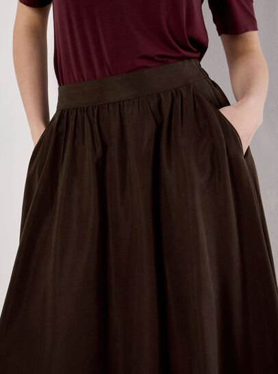 Soft Woven A-Line Midaxi Skirt