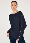  Button Detail Jumper, Navy, large