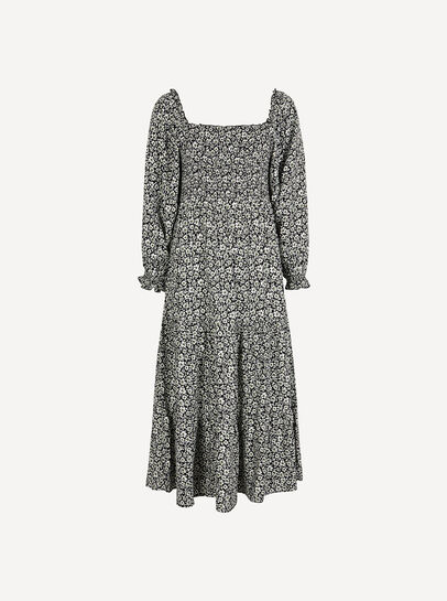 Ditsy Floral Smocked Midi Dress