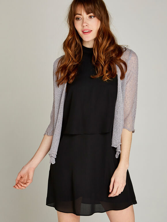 Popcorn Knit Shrug Apricot Clothing