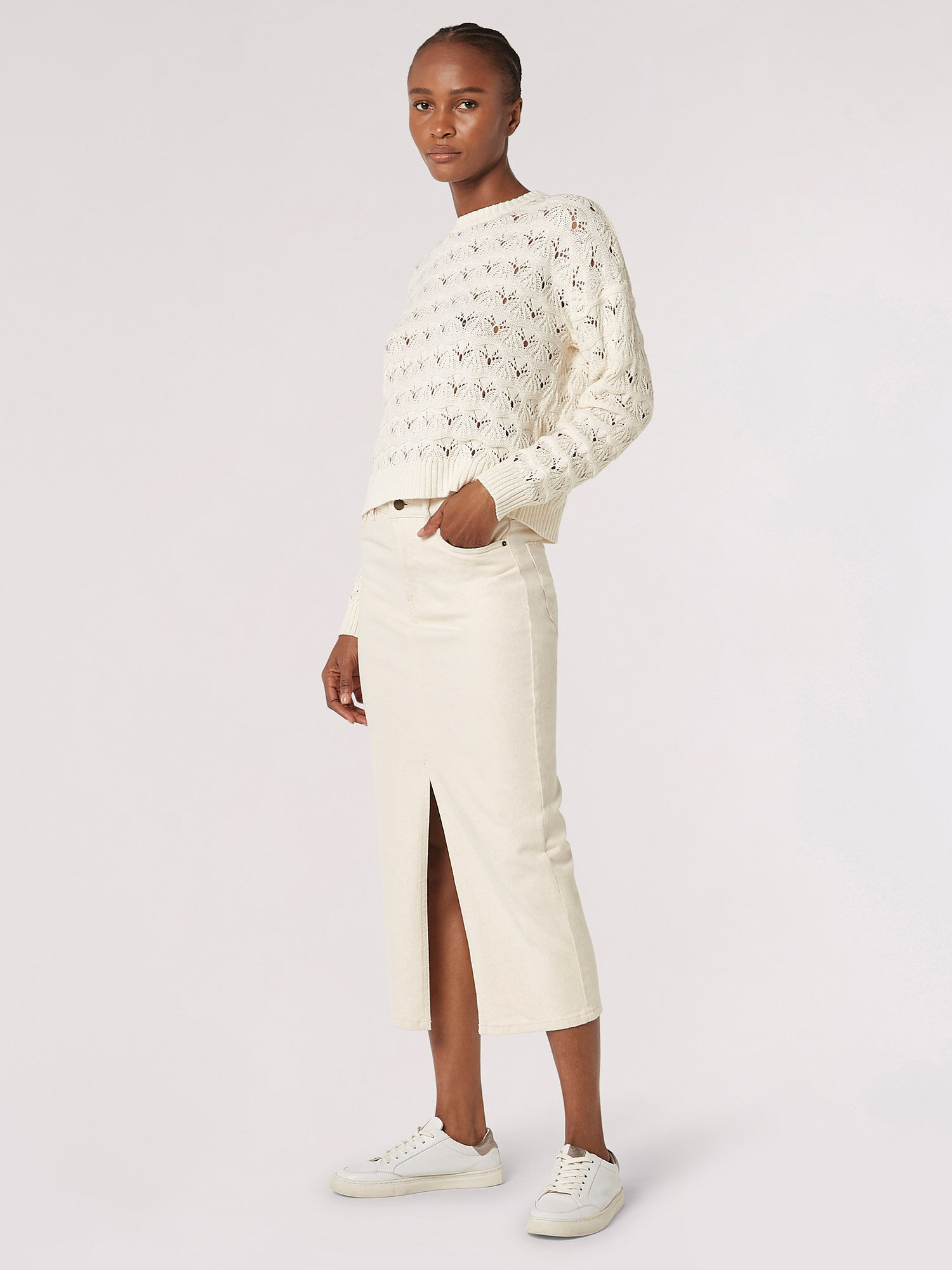 Pull Pointelle En Maille Ajouree Vetements Apricot