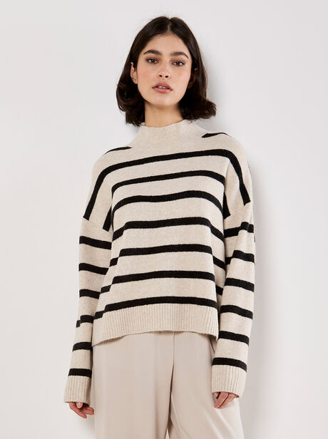 Oversized Stripe Fluffy Jumper