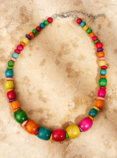 Colourful Wooden Beads Necklace