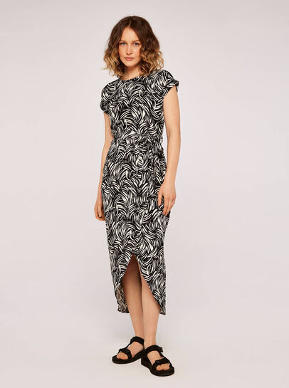 Brushstroke Print  Midi Dress