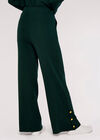 Ribbed Wide Leg Trousers, Green, large