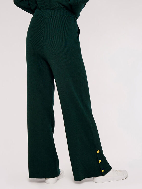 Pullover-Hose mit Knopfdetail, Grün, Größe L