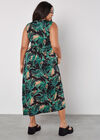 Curve Palm Leaf Maxi Dress
, Black, large