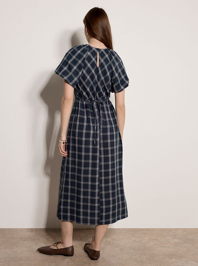 Check Print Midaxi Dress