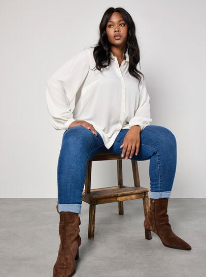 Curve Chevron Textured Shirt