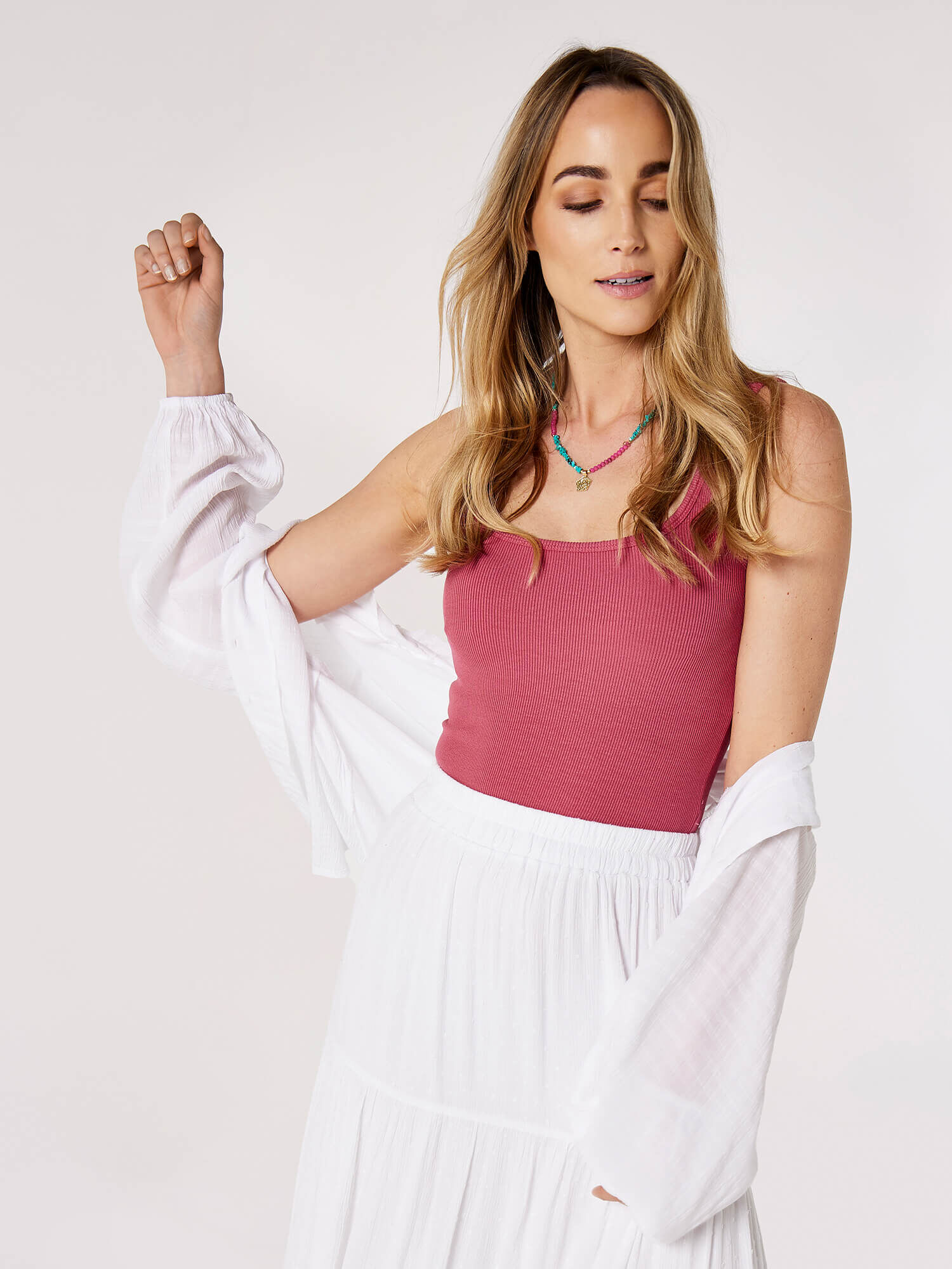 Ribbed Jersey Tank Top | Apricot Clothing