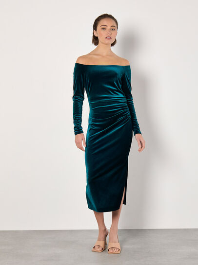 Bardot Velvet Midi Dress