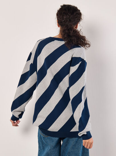 Diagonal Stripe Knitted Jumper